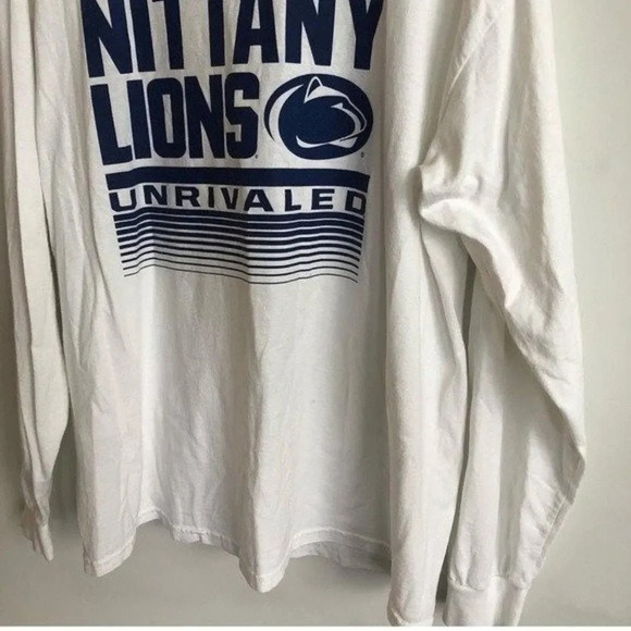 VTG Penn State Long Sleeve Tshirt Unrivaled College Football White Blue XL XXL - Picture 2 of 5